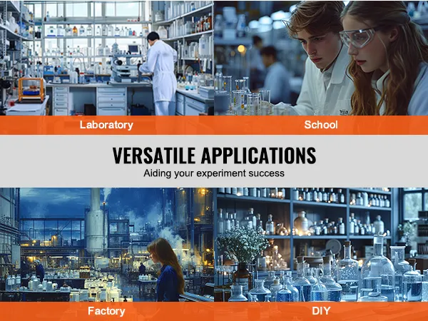 versatile applications of VEVOR lab stand in laboratory, school, factory, and diy settings.