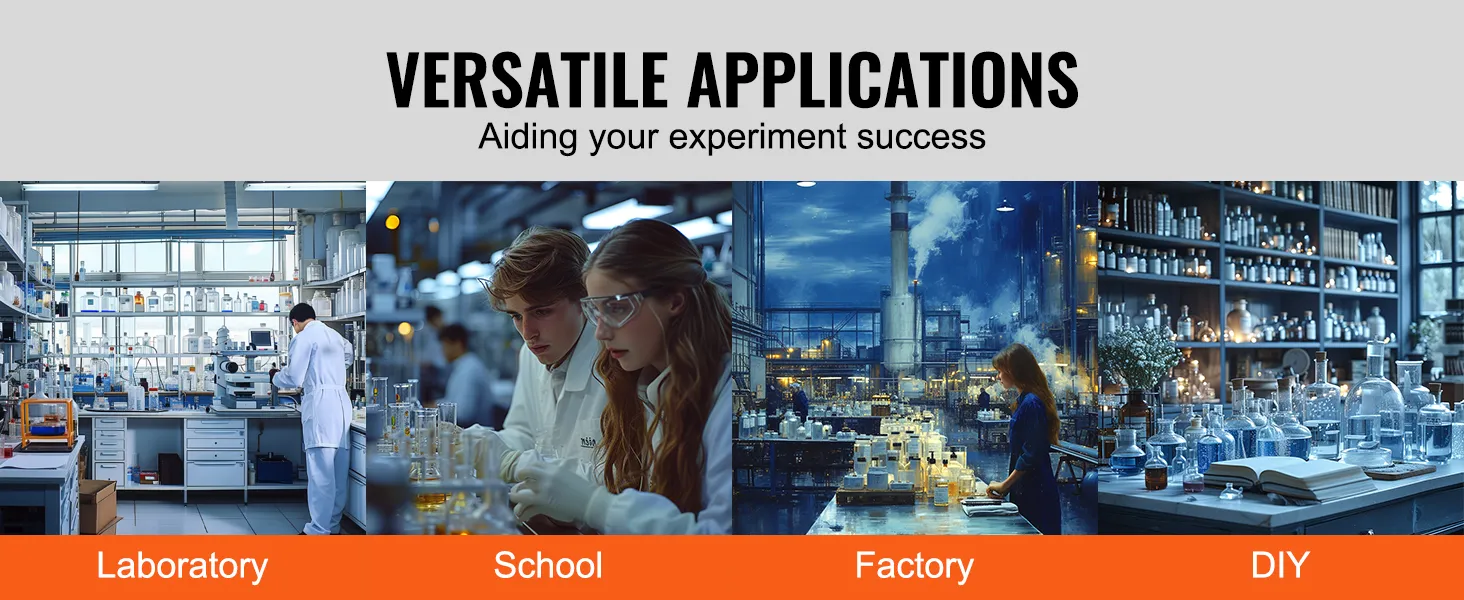 versatile applications of VEVOR lab stand in laboratory, school, factory, and diy settings.