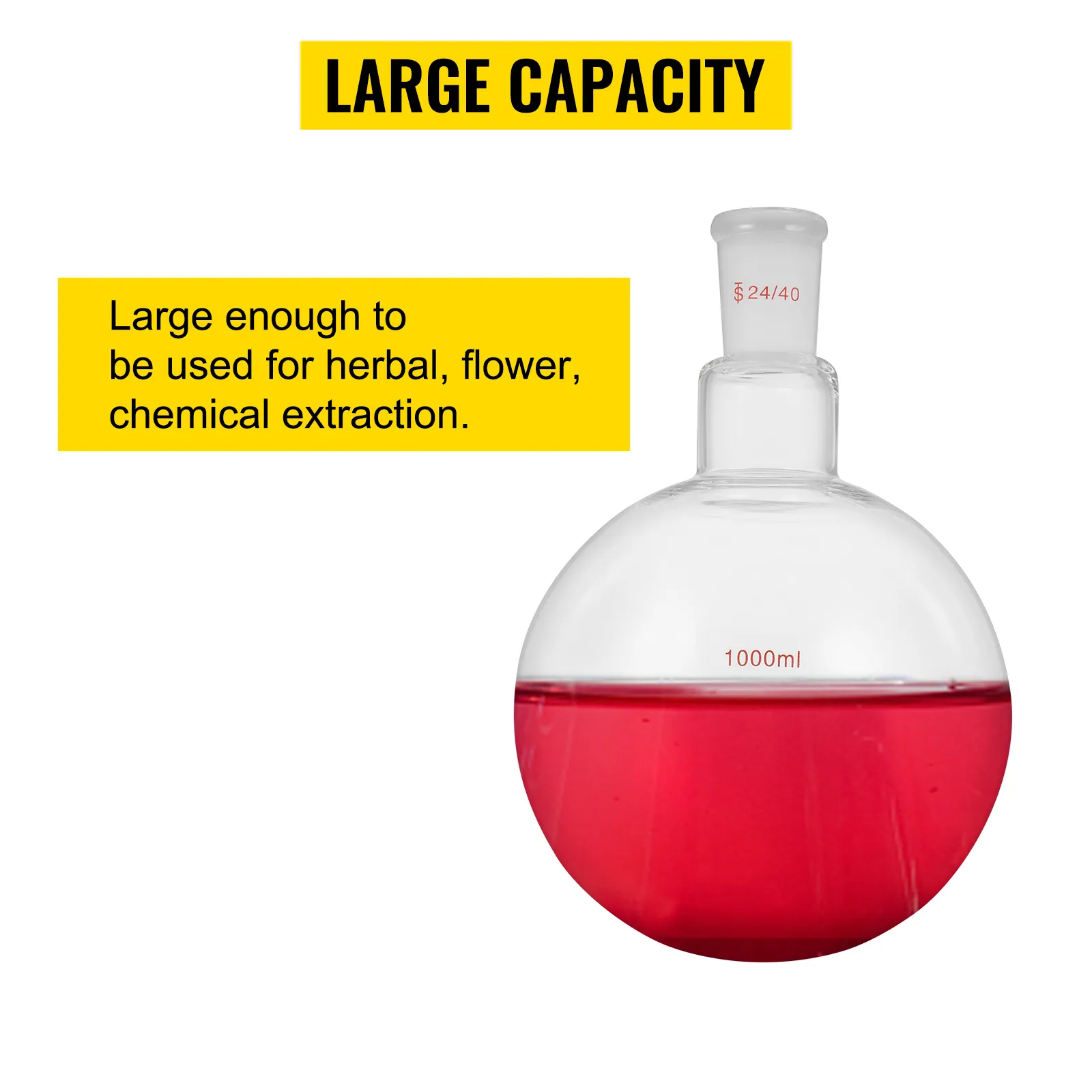VEVOR chemistry glassware kit with 1000ml capacity for chemical extraction.