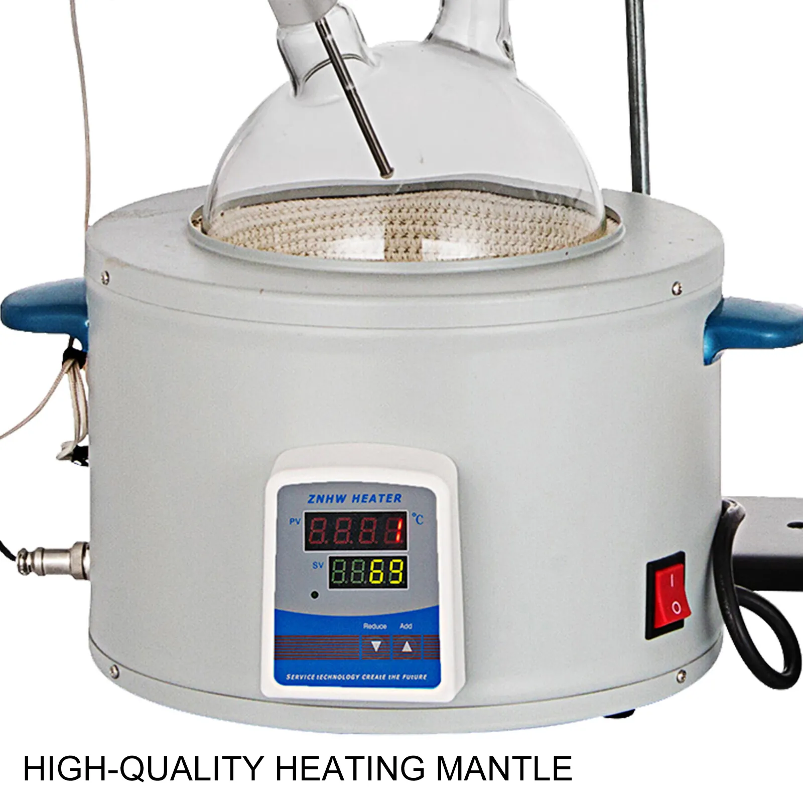 VEVOR short path distillation kit with digital heating mantle and thermometer.
