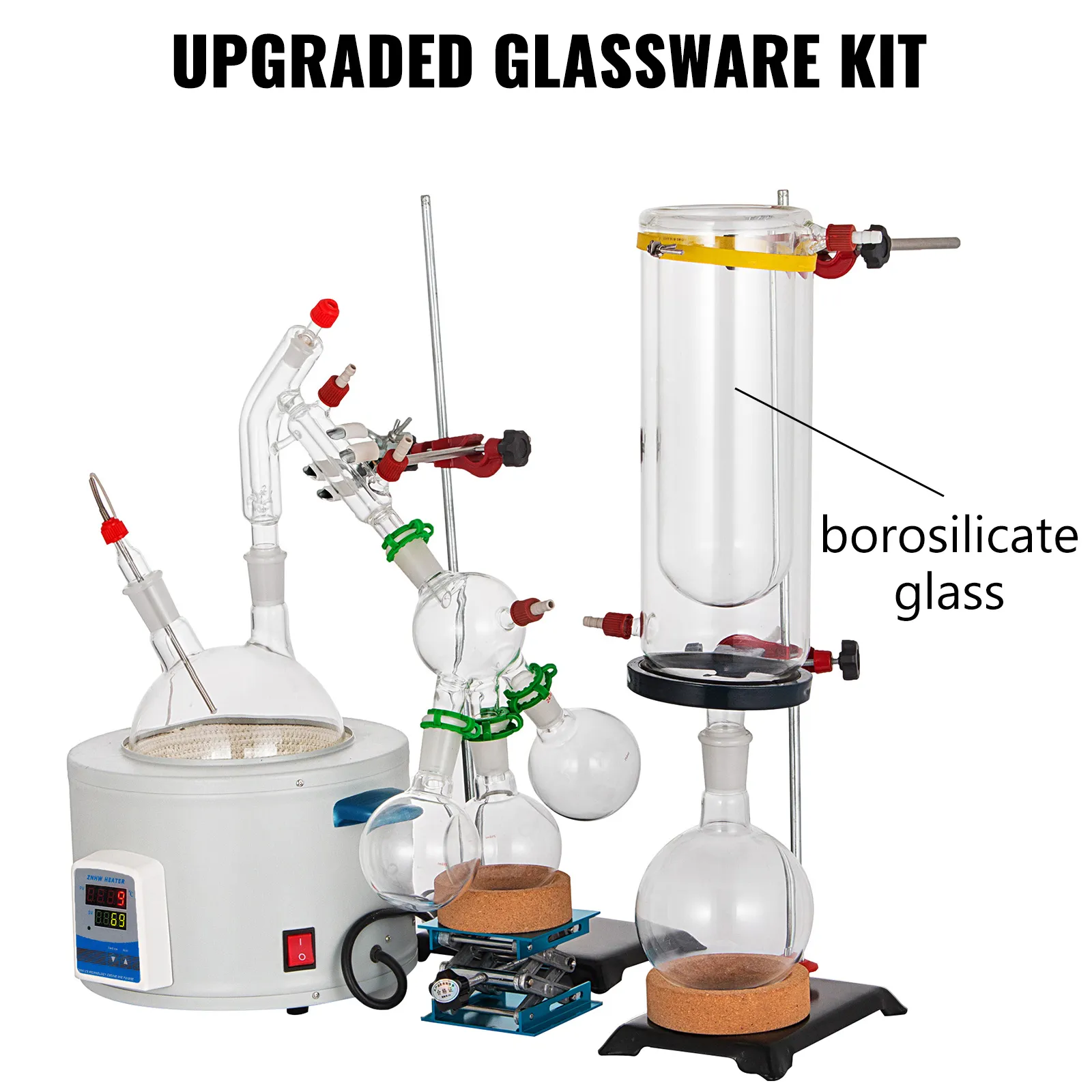 VEVOR short path distillation kit with upgraded borosilicate glassware.