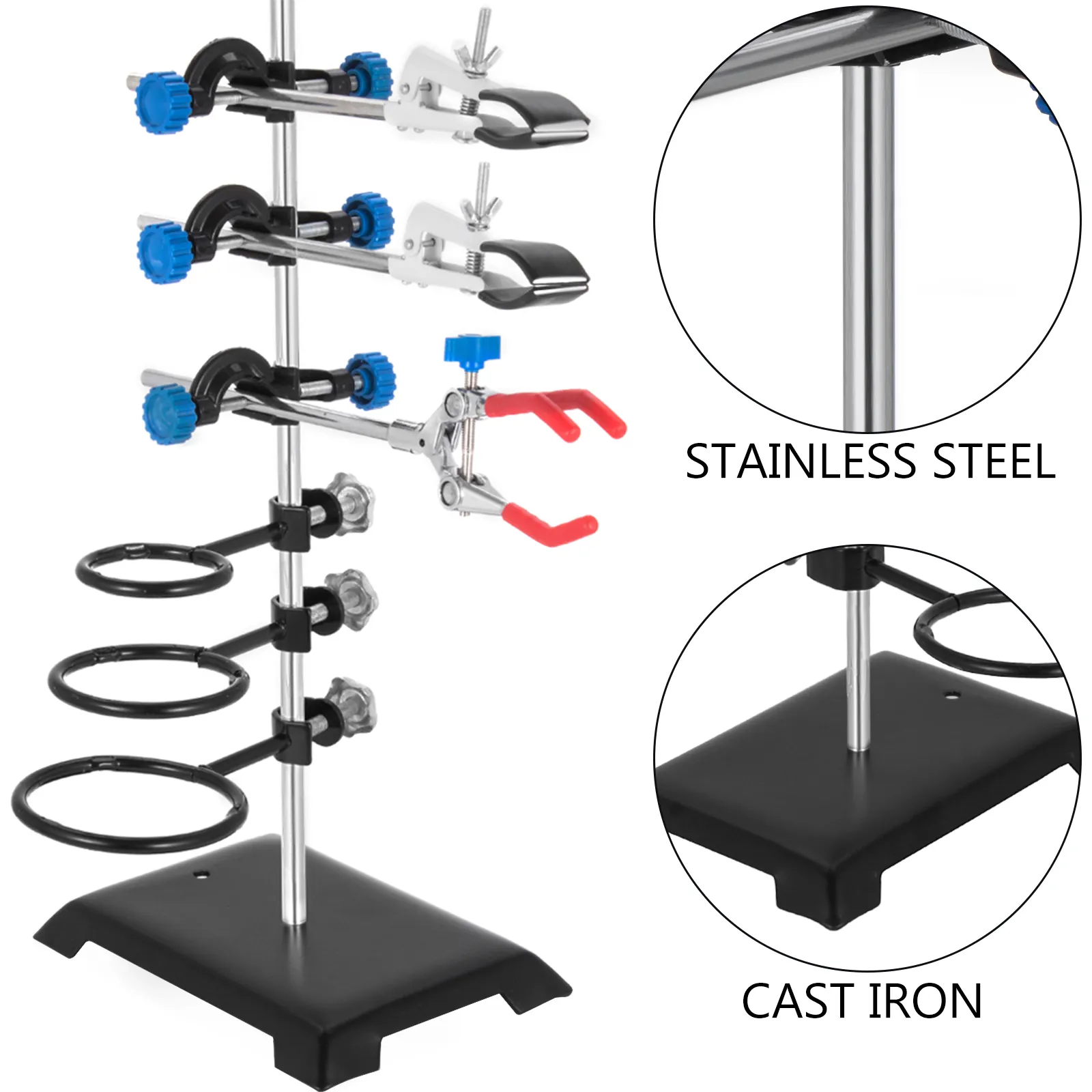 VEVOR laboratory stand set with stainless steel rod and cast iron base