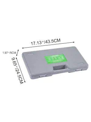 VEVOR tap and die set gray case with dimensions 17.13"x9.65"x1.97".