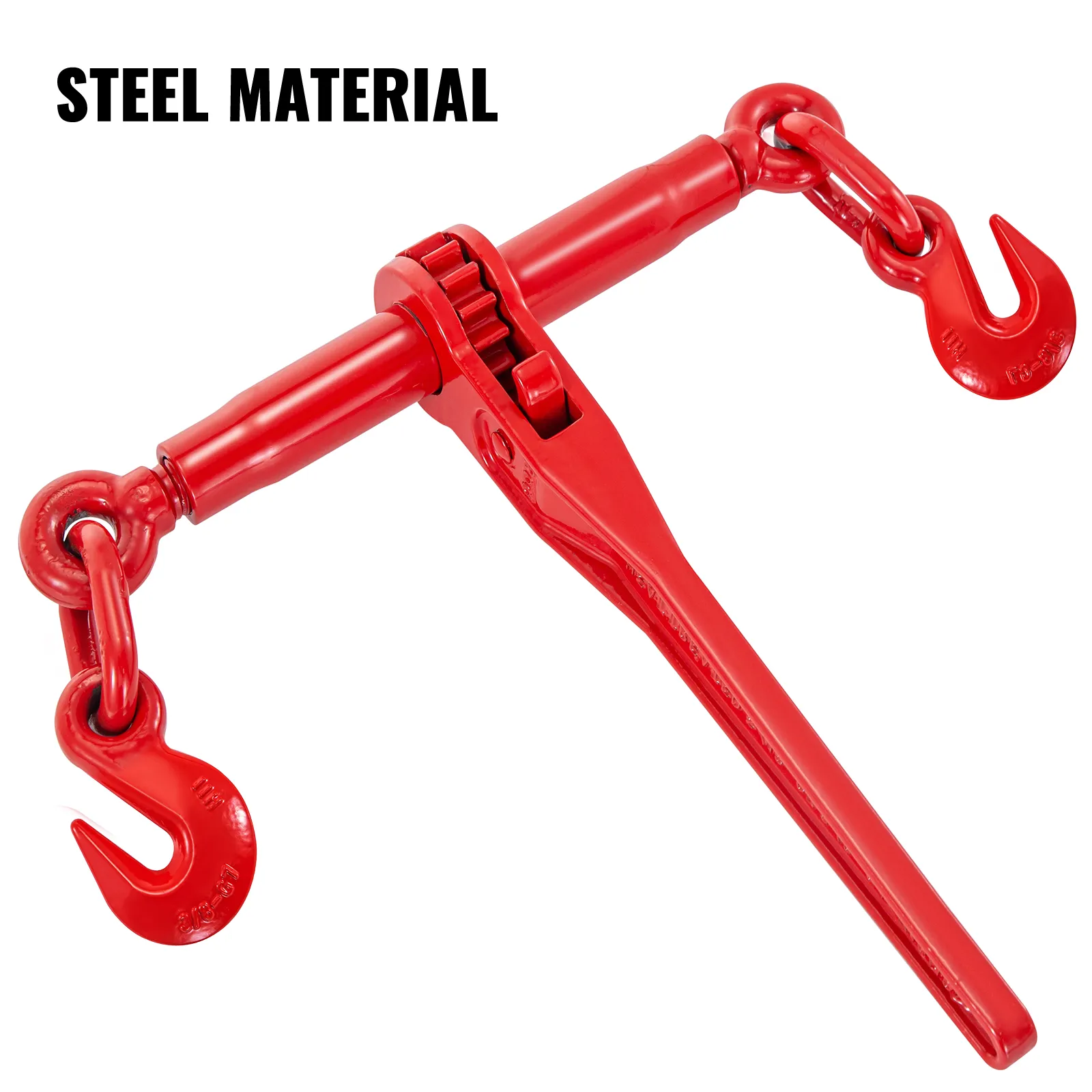 Aglutinantes de trinquete VEVOR, material de acero rojo, con ganchos resistentes en ambos extremos.
