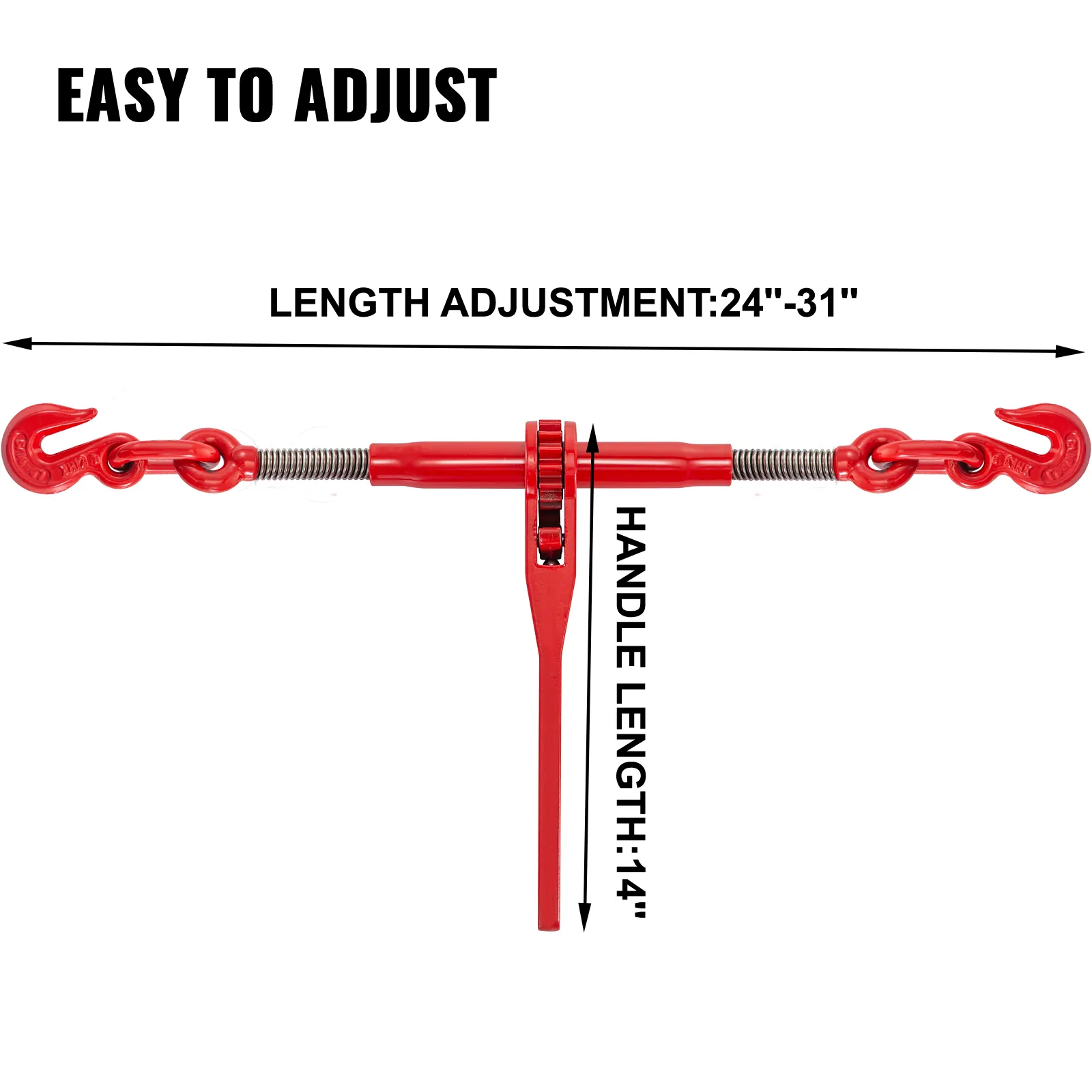 Alicates de cadena con trinquete VEVOR, longitud ajustable de 24” a 31”, longitud del mango 14”.