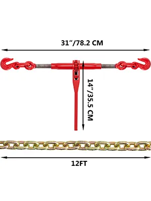 VEVOR chain and binder kit with dimensions 31" x 14" binder and 12ft chain.