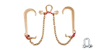 Cadena de brida VEVOR con dos ganchos grandes y eslabones de cadena resistentes, incluye grillete.