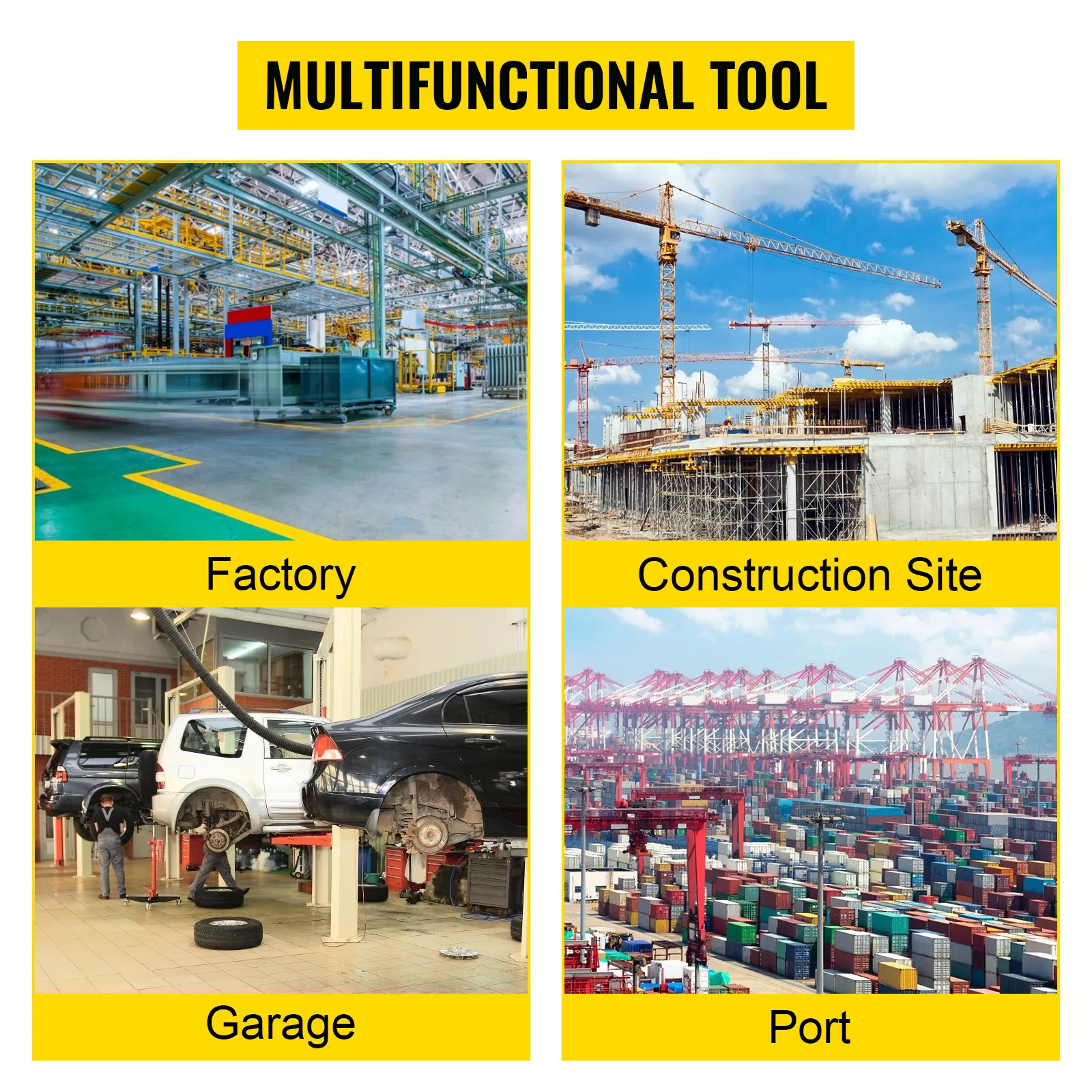 wielofunkcyjne zastosowanie narzędzi: fabryka, plac budowy, garaż i port. Łańcuch hakowy VEVOR j