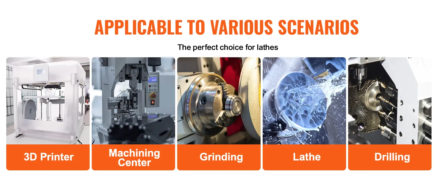 VEVOR 3-jaw lathe chuck used in 3d printing, machining centers, grinding, lathes, and drilling.