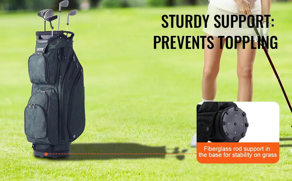Torba golfowa VEVOR na trawę z prętem z włókna szklanego i kijem golfowym, zapobiegająca przewróceniu się.