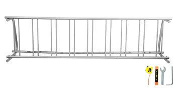 VEVOR bike rack with measuring tape, wrench, and installation tools.