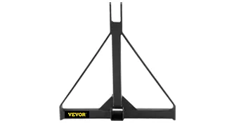 black VEVOR trailer hitch with yellow logo displayed in the center.