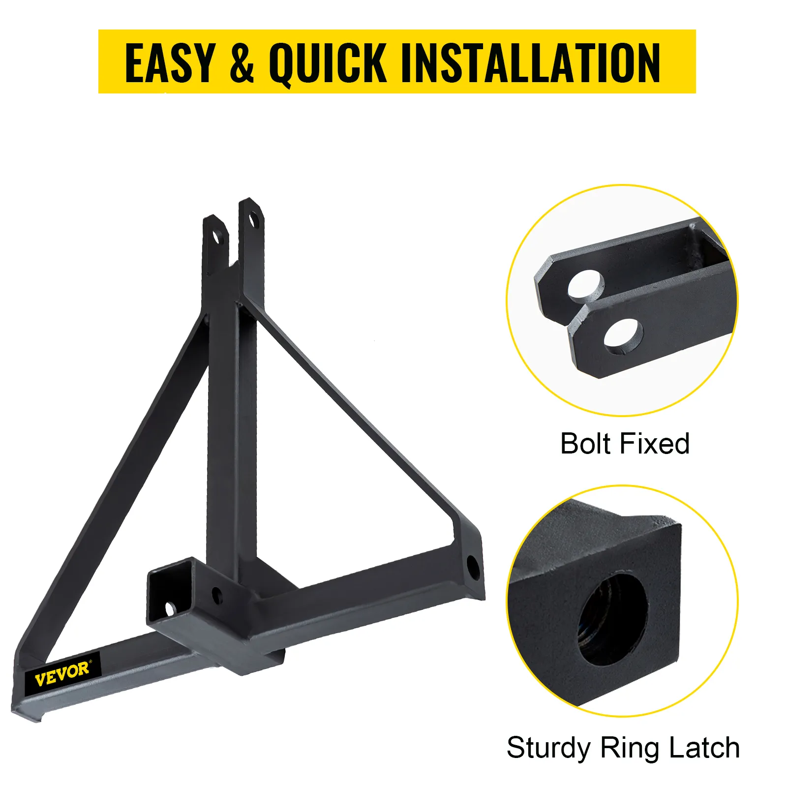 VEVOR trailer hitch with bolt-fixed sturdy ring latch for easy and quick installation