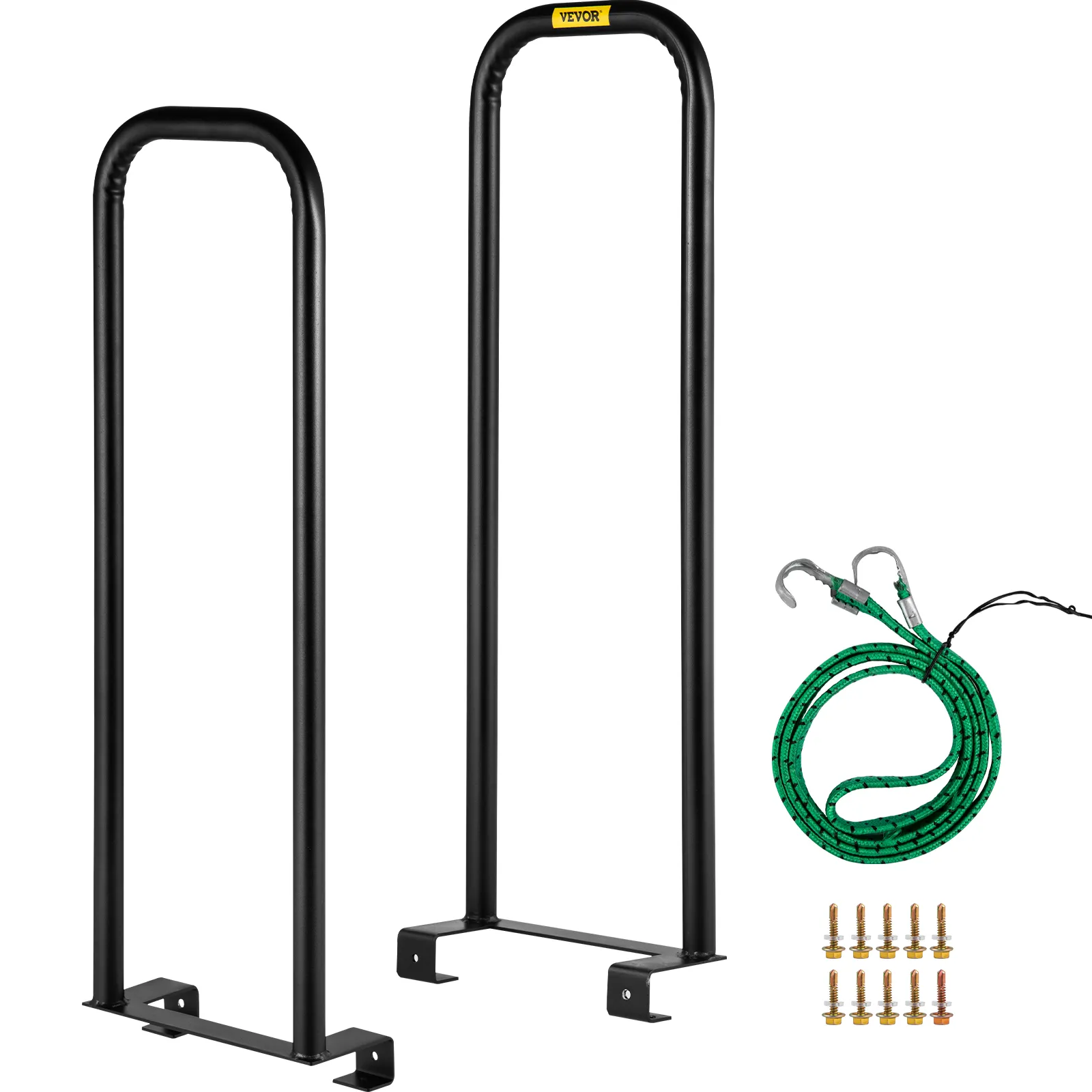 VEVOR dolly converter kit with two black frames, green bungee cord, and screws