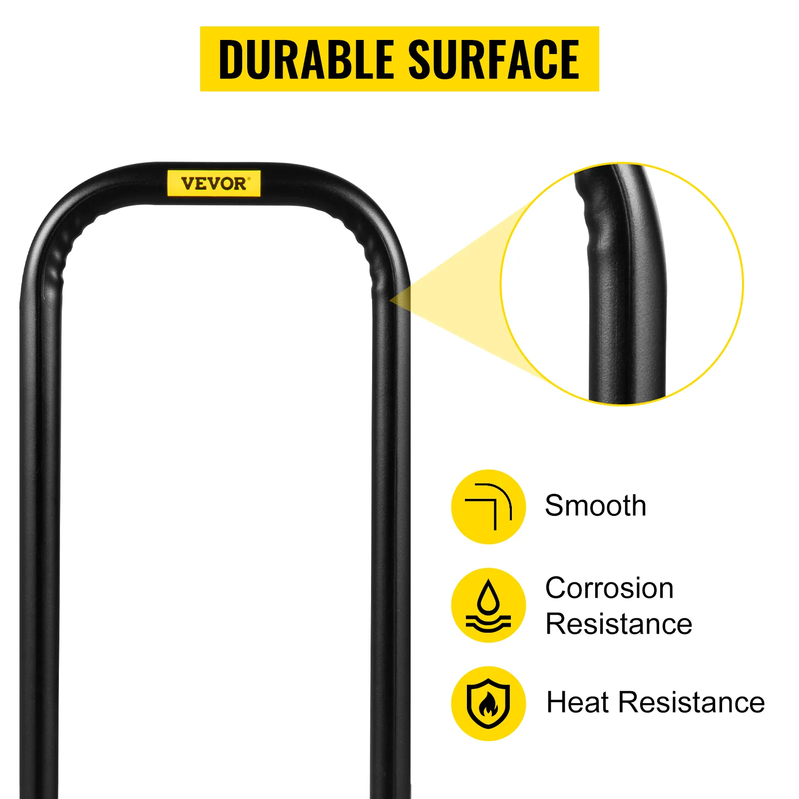 durable surface of VEVOR dolly converter showing smooth, corrosion, and heat resistance.