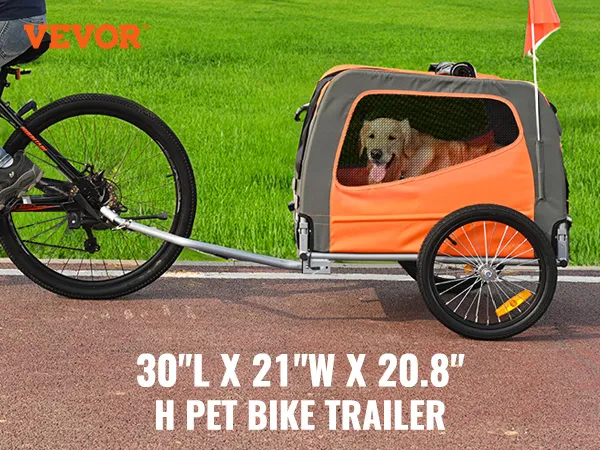 VEVOR-Fahrradanhänger für Hunde mit geräumigem Innenraum und hoher Gewichtskapazität für Haustiere, passend für 22- bis 28-Zoll-Räder.