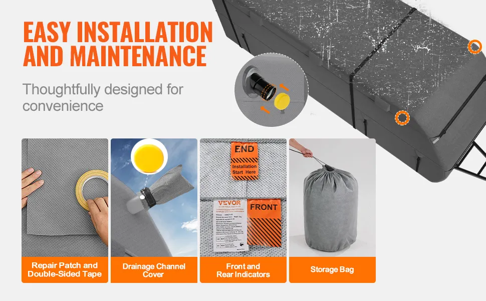 VEVOR Trailer Travel RV Cover 22-24 ft Class A Camper Cover Non-Woven Fabric