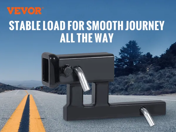 VEVOR hitch adapter with 4000 lbs towing power, solid steel material, and quick installation features.
