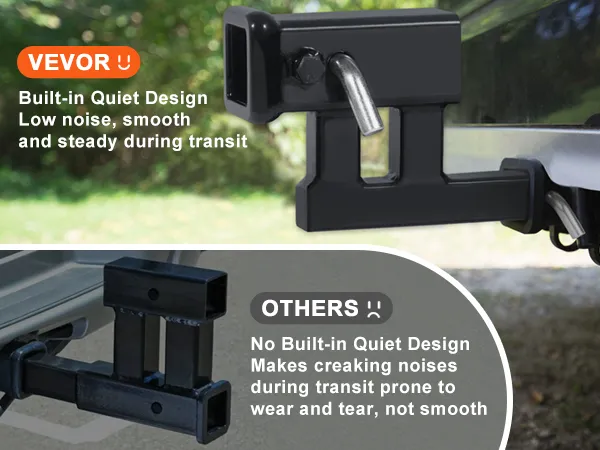 VEVOR hitch adapter with built-in quiet design for smooth, low-noise transit compared to others.