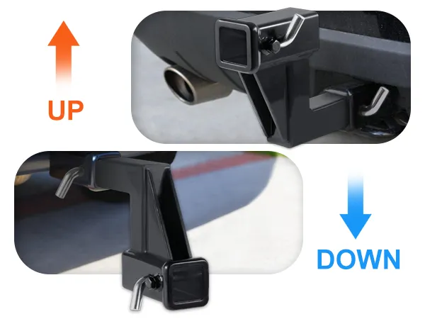VEVOR trailer hitch riser with 2" hitch and receiver size, 6.3" length, 6" rise/drop, and 7" extension.