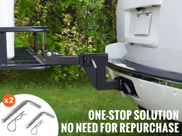 VEVOR trailer hitch riser with 2 sets of standard pins, providing a one-stop solution for no repurchase needs.