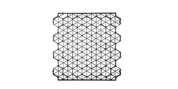 Estructura de rejilla con patrón hexagonal de adoquines permeables VEVOR con bordes entrelazados.
