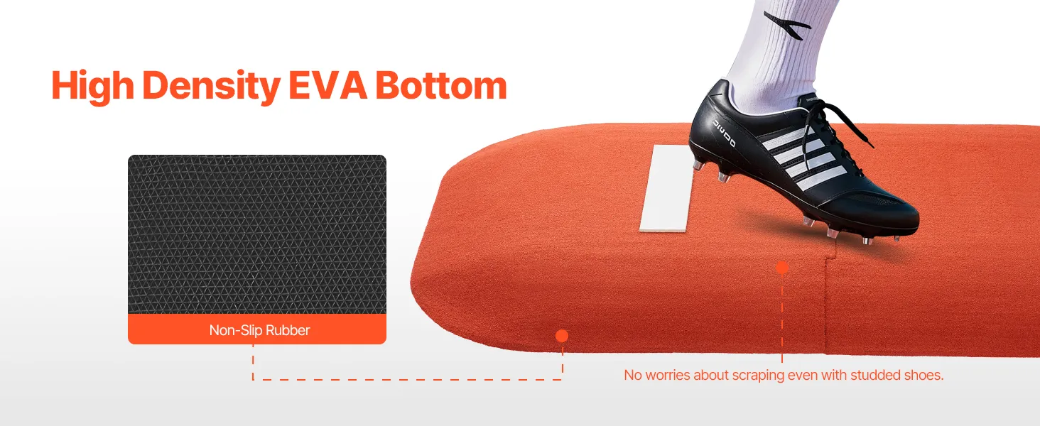 VEVOR Pitching Mound, Portable Baseball Game Mound, 107 in Indoor Outdoor Pitching Practice and Training Equipment, Softball Pitching Aids with Antifade Turf and Pitching Rubber