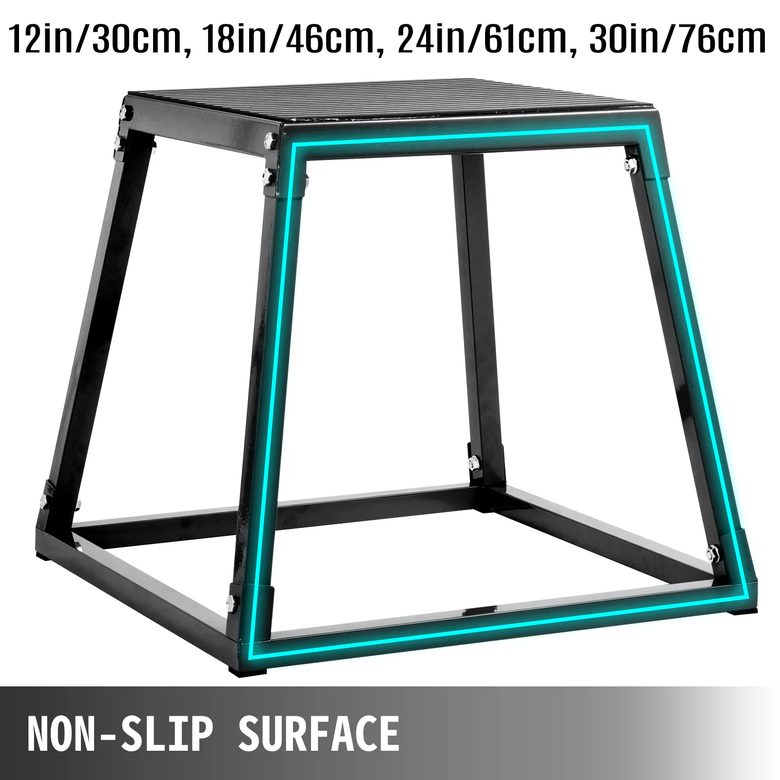 Cajón de salto pliométrico VEVOR con superficie antideslizante en múltiples alturas.