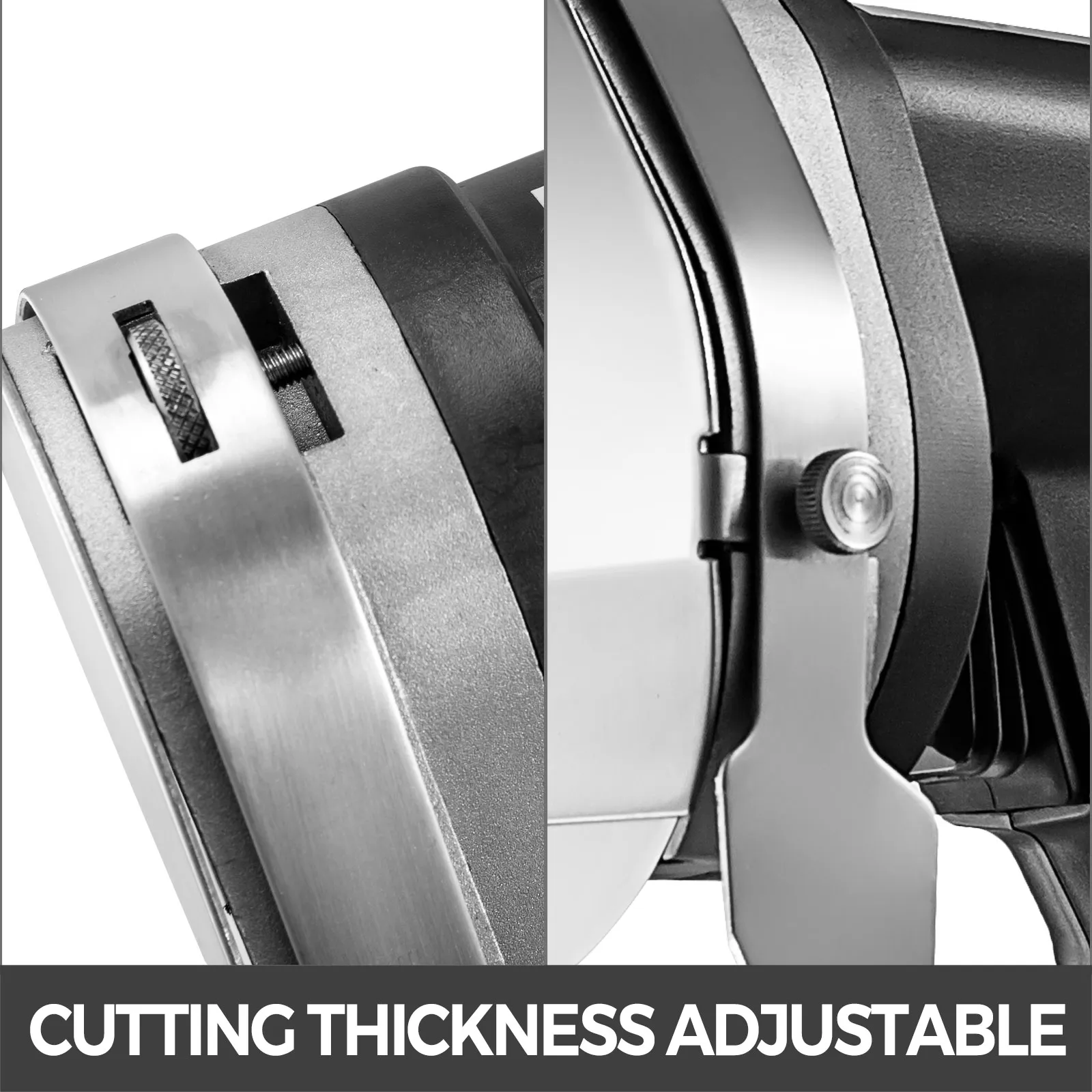 VEVOR elektrisch shoarma mes met instelbaar snijdiktemechanisme.