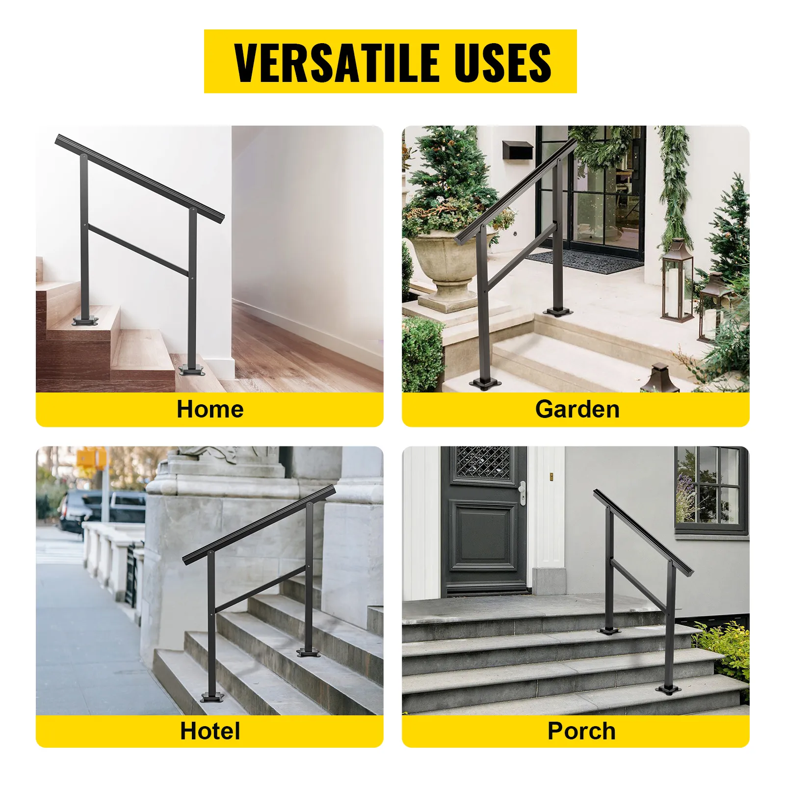 VEVOR-Außenhandlauf für Haus-, Garten-, Hotel- und Verandastufen. Vielseitig einsetzbar.