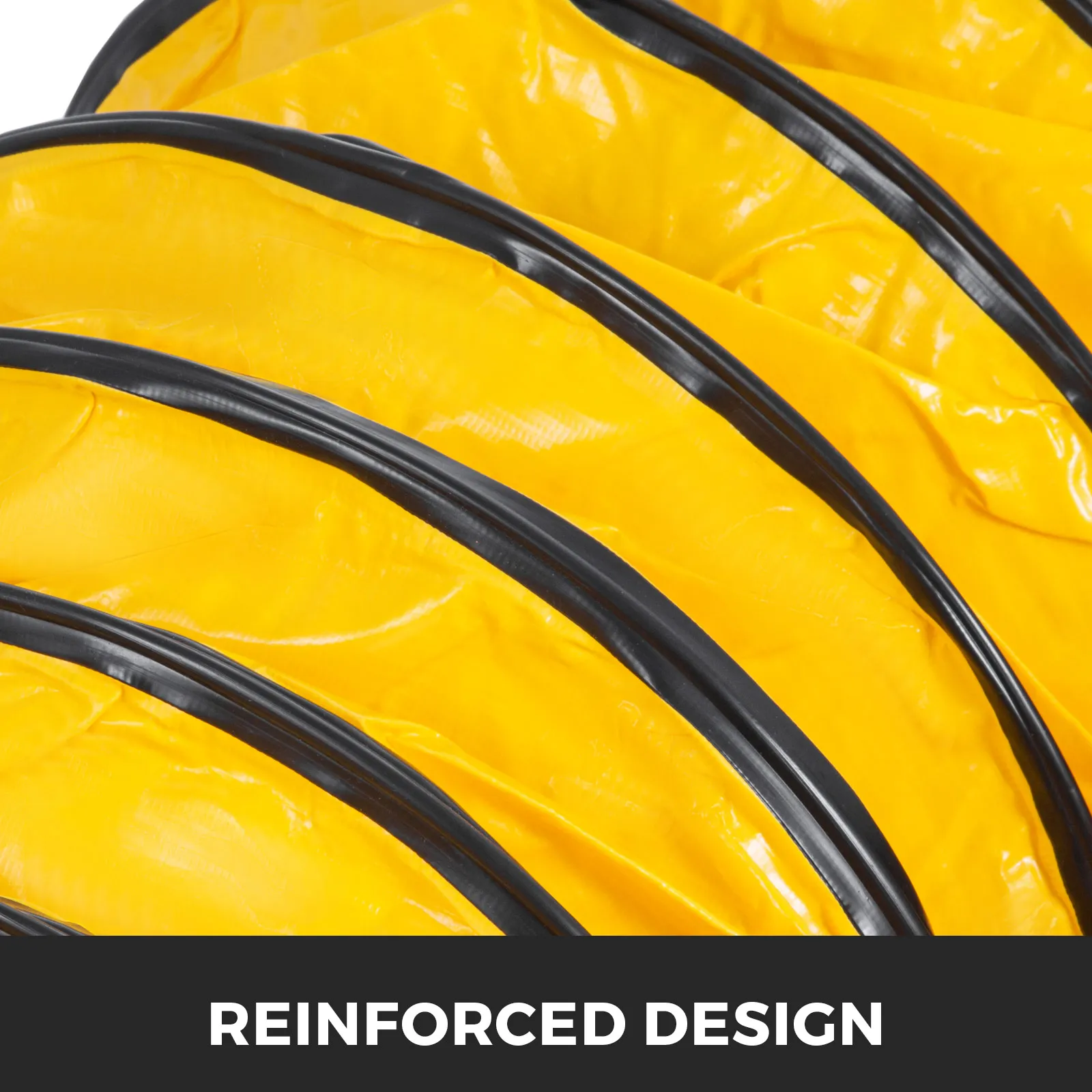 VEVOR flexible duct hose in reinforced yellow design with black stripes