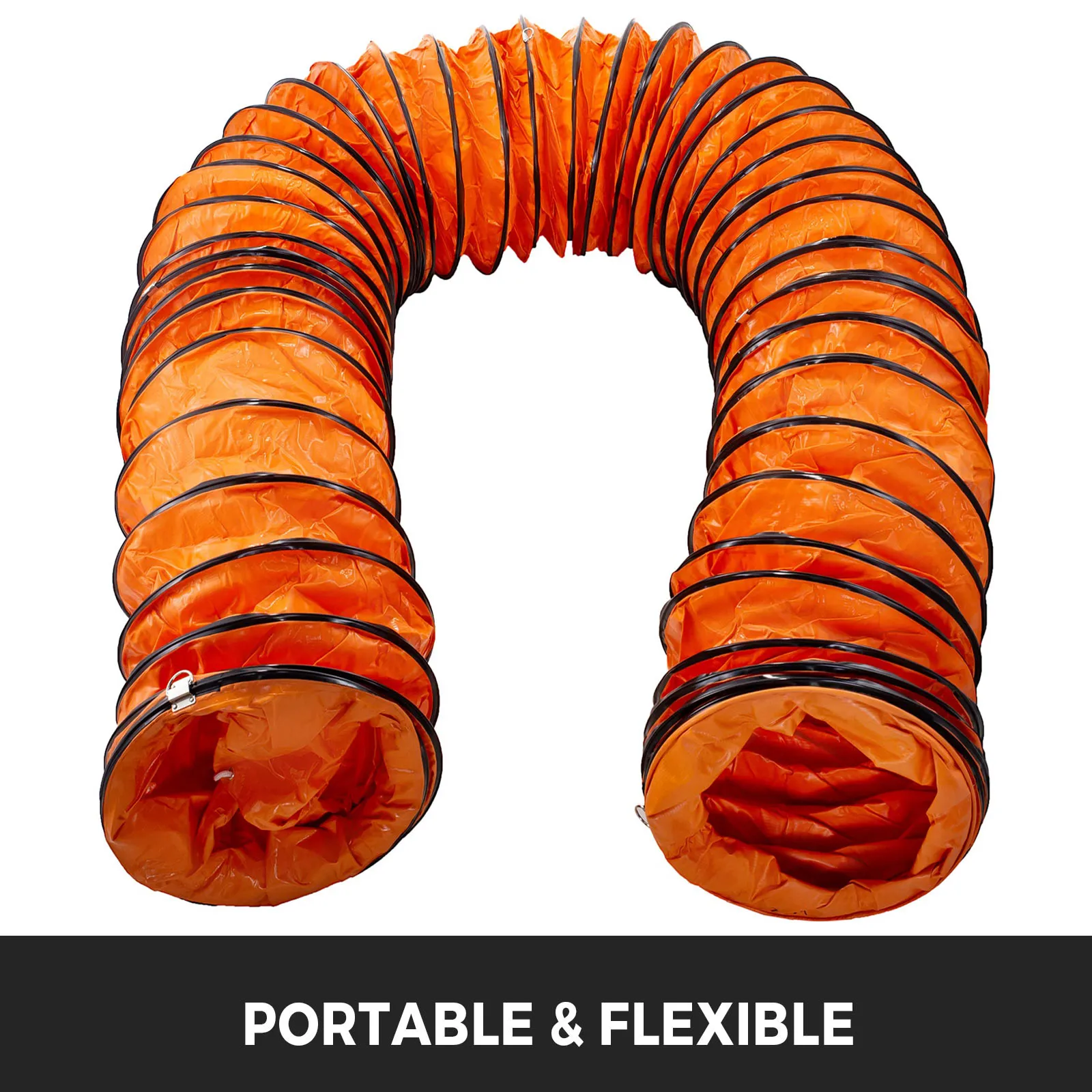 VEVOR ducting hose with orange flexible and portable design.