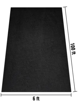 Tela protectora contra malezas para jardín VEVOR, 1,83 m x 30,5 m, color negro.