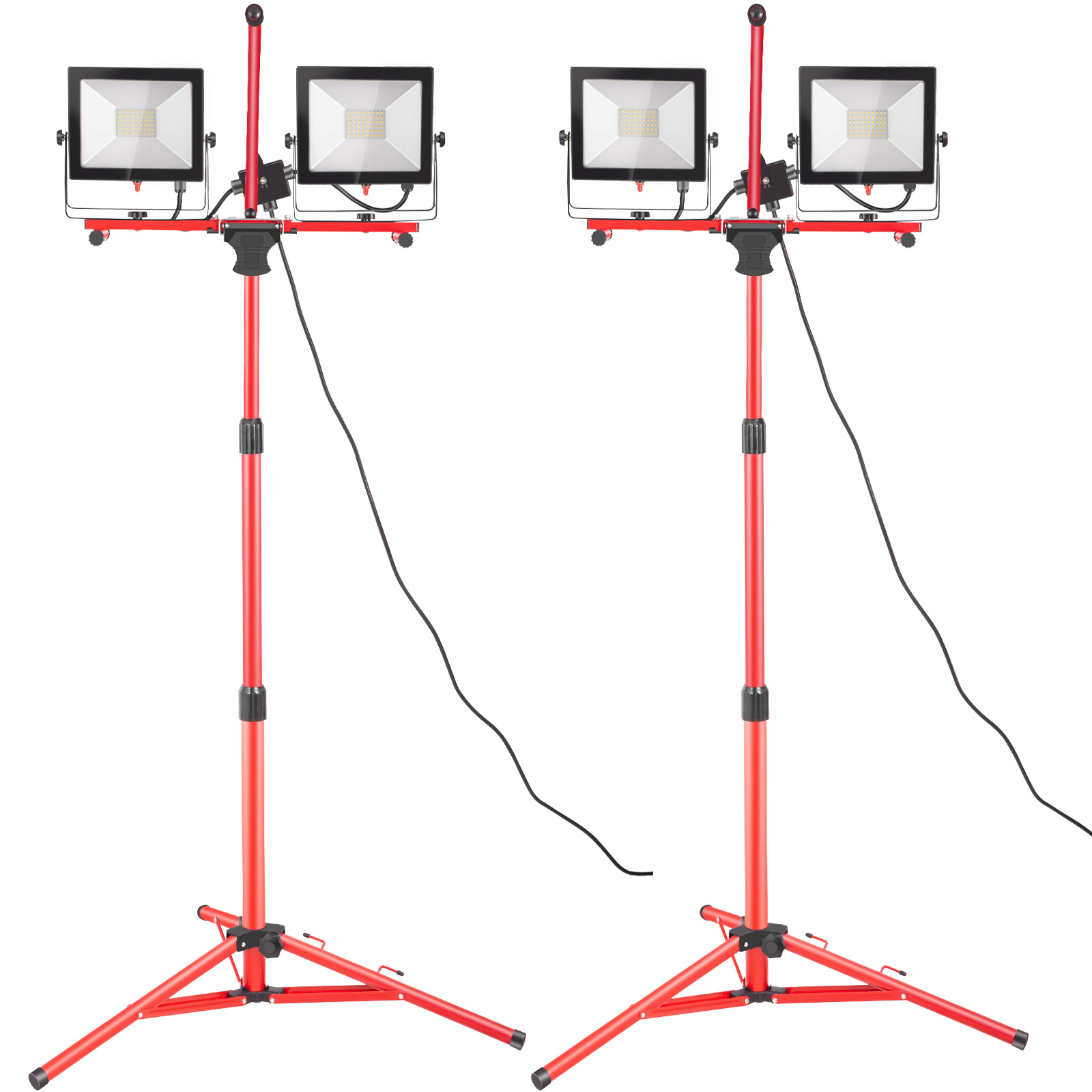 VEVOR LED Work Light with Stand, 2PCS 10000 Lumen Dual-head