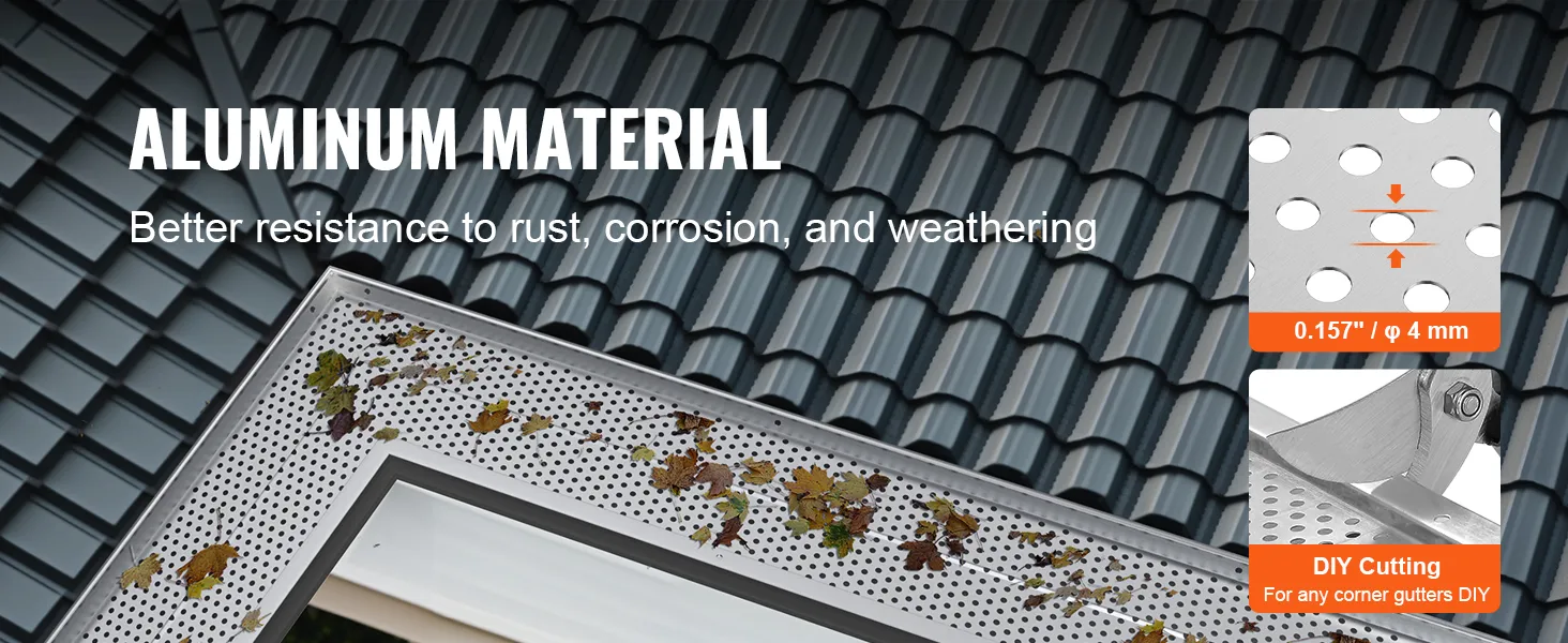 Waterlock Micromesh 6 Inch Gutter Guards Leaf Protection, 25 Feet Clay