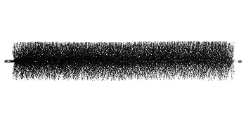 black cylindrical VEVOR gutter guard brush with dense bristles and metal core.