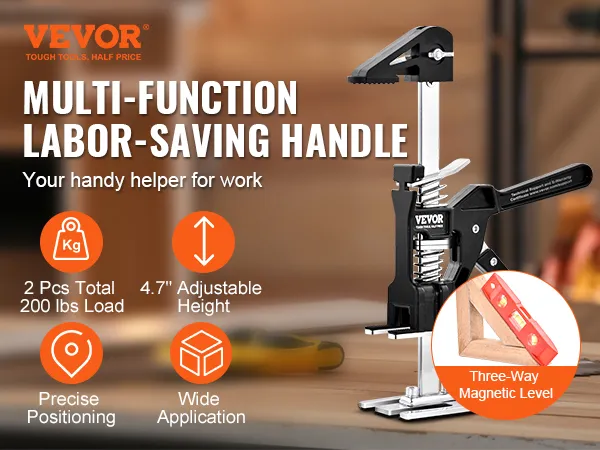 VEVOR labor-saving arm jack with adjustable height, precise positioning, and 200 lbs load capacity.