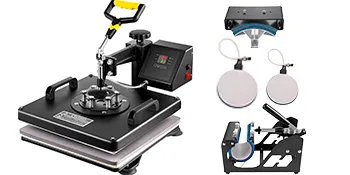 VEVOR heat press machine with multiple attachments for various printing needs.