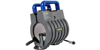 VEVOR mug heat press with blue handles, black body, and visible control panel.