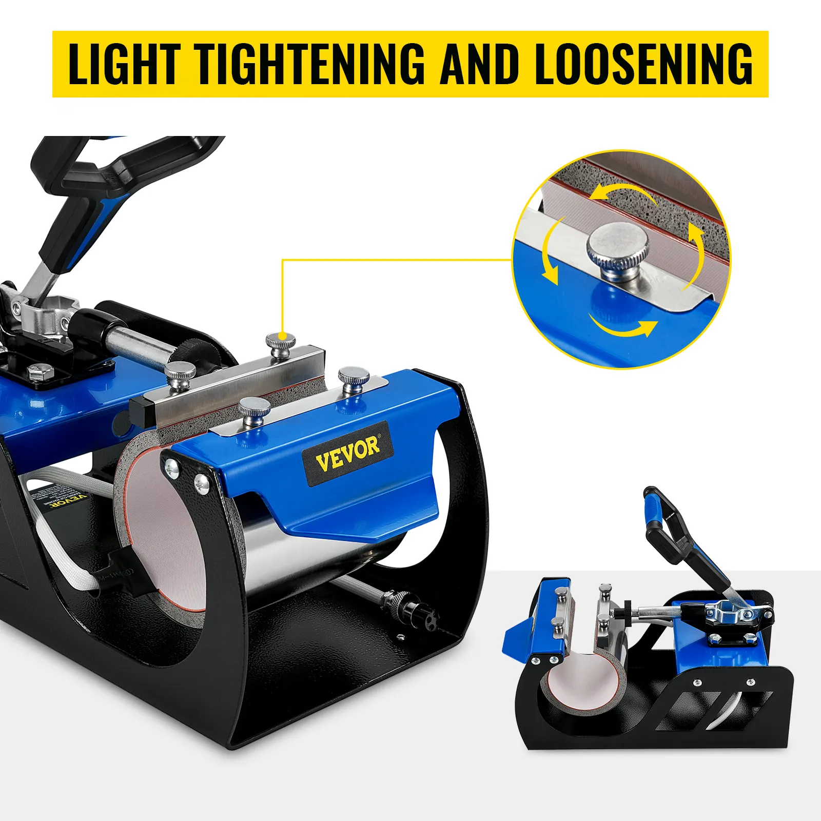 VEVOR cup heat press attachment with light tightening and loosening mechanism.