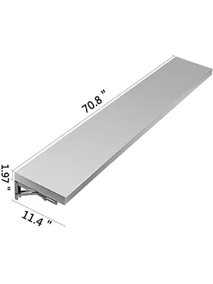 Estante de concesión VEVOR, acero inoxidable, 70,8 x 11,4 x 1,97 pulgadas.