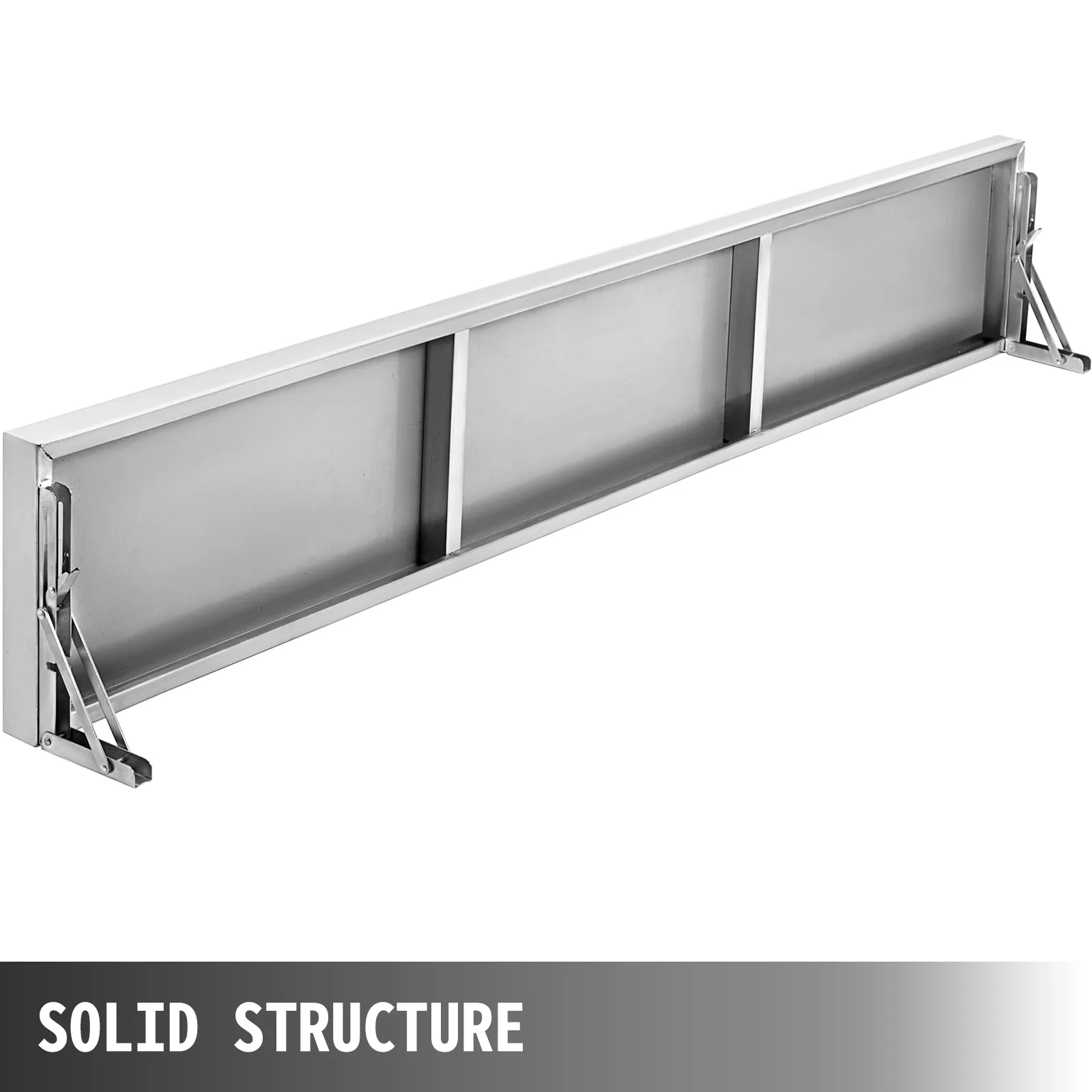 Estante de concesión VEVOR, diseño plegable de acero inoxidable montado en la pared, estructura sólida