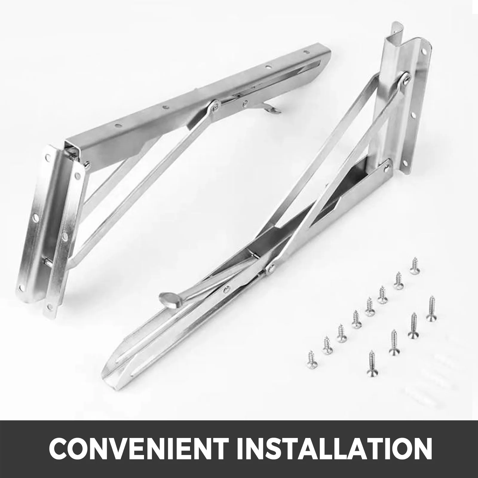 VEVOR concession shelf metal brackets with screws for convenient installation.