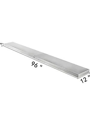 VEVOR concession shelf, 96 inches long and 12 inches wide, stainless steel.