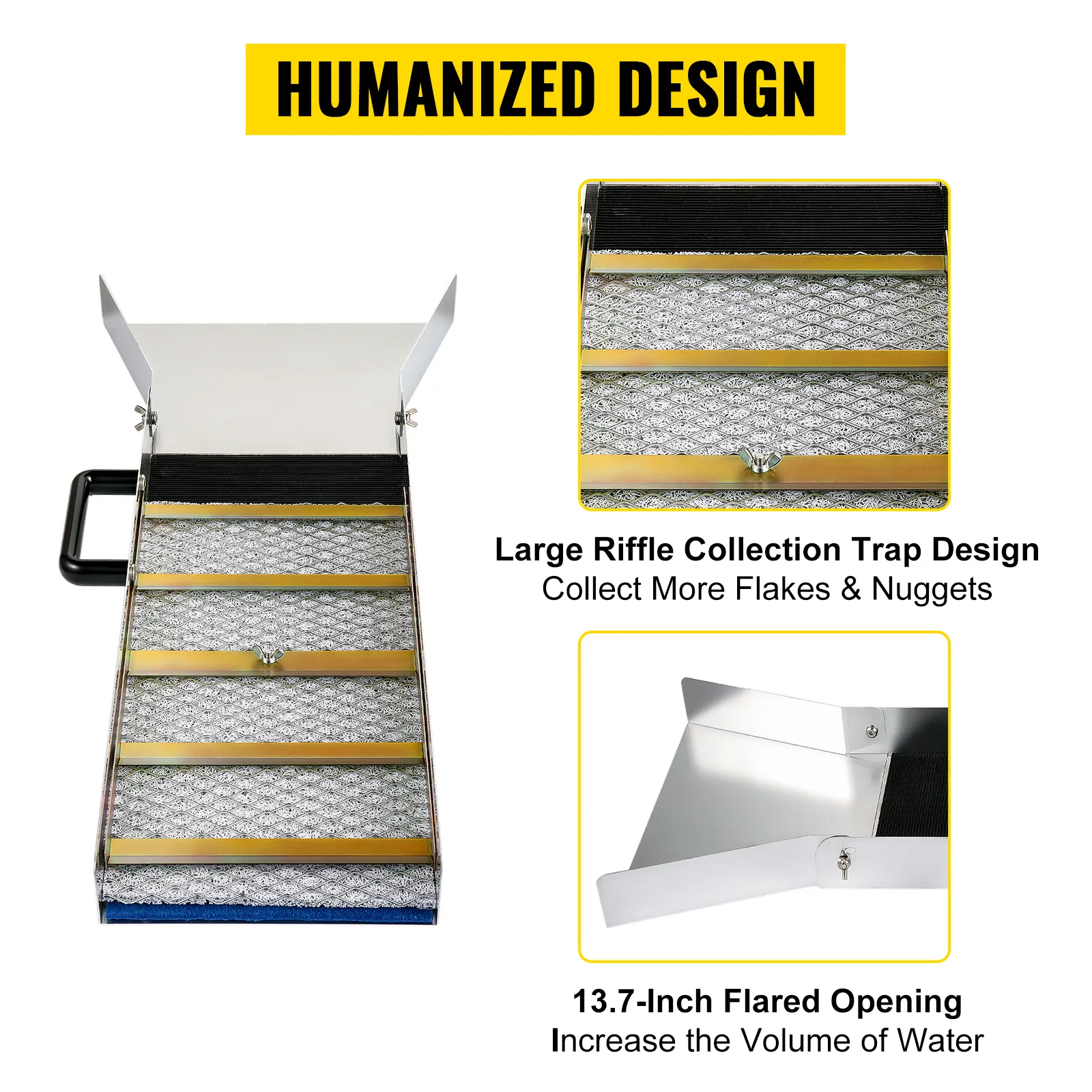 Caja de compuerta VEVOR con sifón grande y abertura ensanchada de 13,7 pulgadas.
