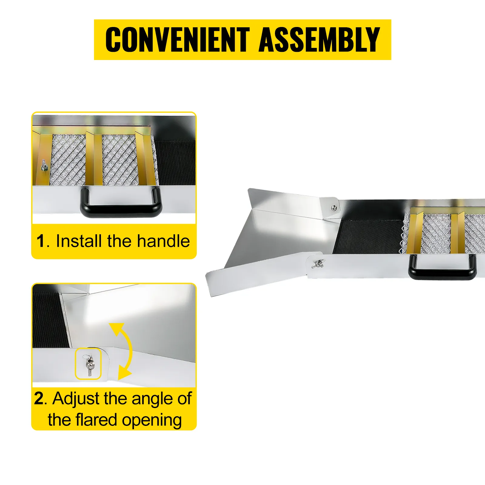 Caja de compuerta de aluminio VEVOR con instalación de asa y ajuste de apertura acampanada.