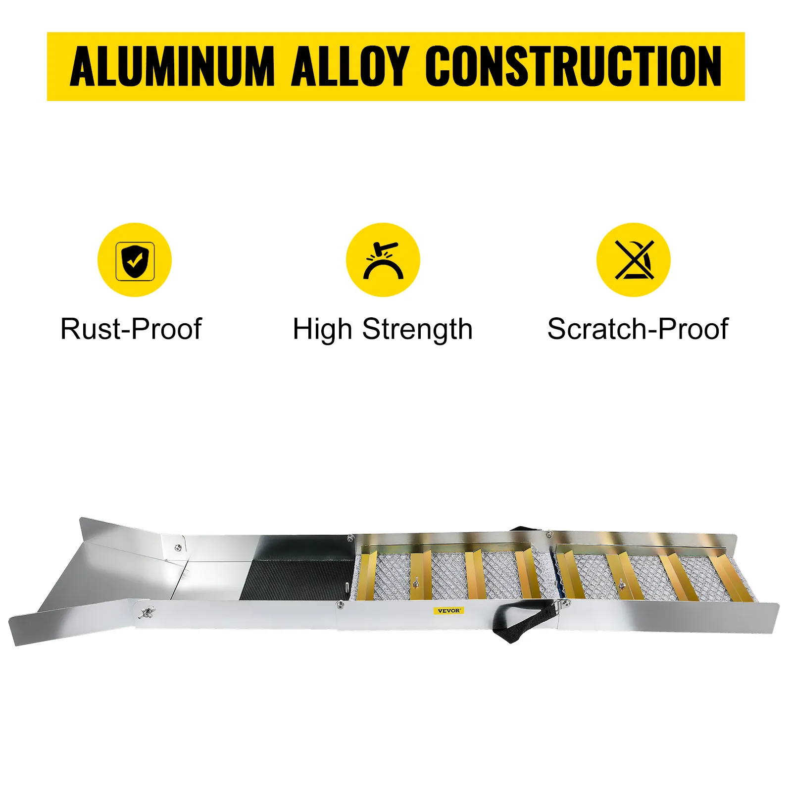 Caja de compuerta de aluminio plegable VEVOR con características a prueba de óxido, alta resistencia y a prueba de rayones.