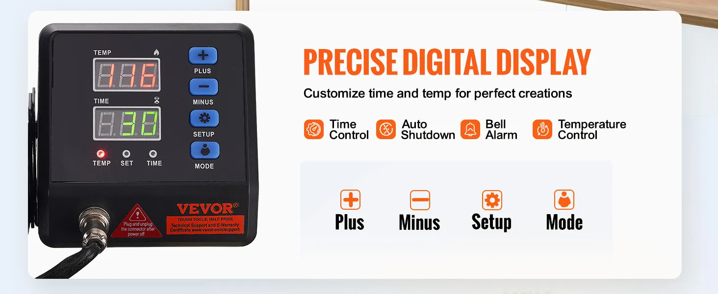 VEVOR Heat Press 15x15, Upgraded Heat Press Machine 5 in 1, Anti-Scald, Fast-Heating, Swing Away Digital Control Multifunction Heat Press for Sublimation Combo for T-Shirt Hat Cap Mug Plate