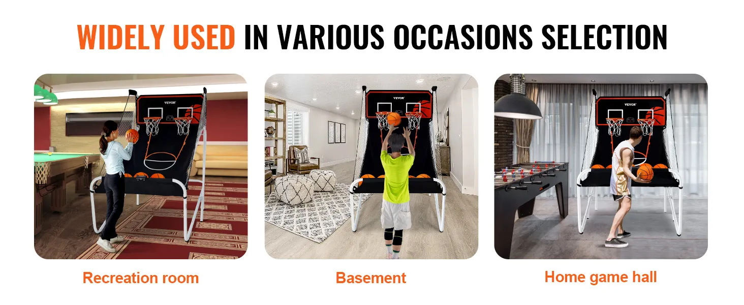 VEVOR opvouwbaar basketbalspel voor in de recreatieruimte, kelder en speelhal.
