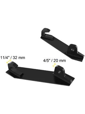 Soportes de montaje para tractor VEVOR en color negro con detalles de medida de 32 mm y 20 mm.